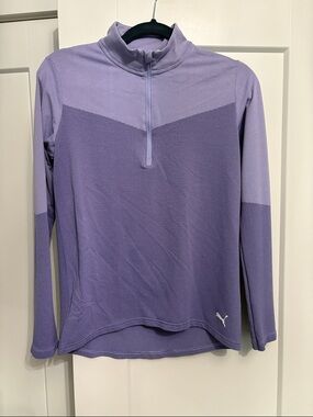 Puma Lavender Two-Tone Long Sleeve Half-Zip Top